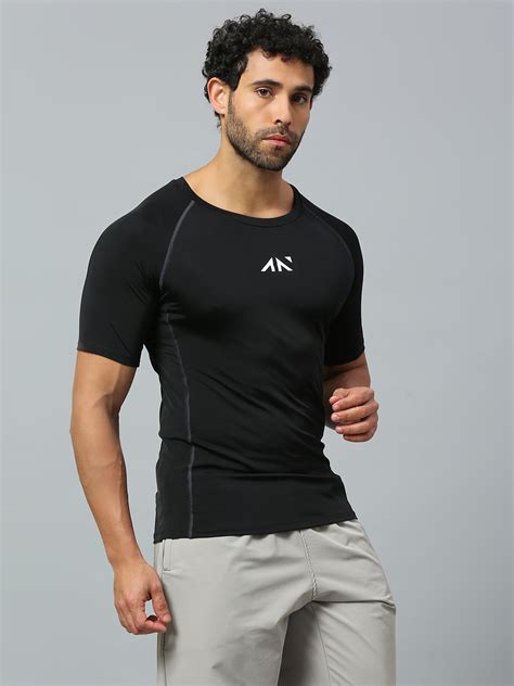 Buy Black Compression T-Shirt for Men – Best Gym Wear Online India ...