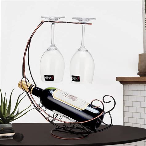 Buy Homya Tabletop Metal Wine Bottle Rack Elevated Vertical Countertop ...
