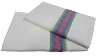 Buy Jagasree collections Kerala Kasavu Multicolor Single Set Mundu (red ...