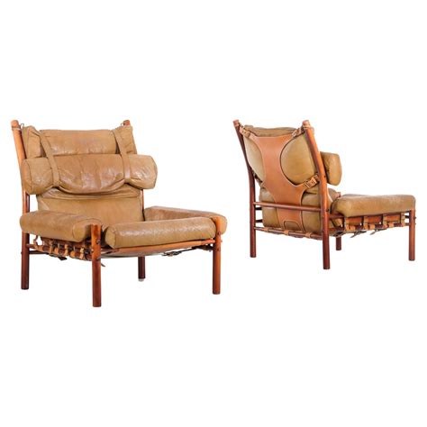 Pair of Arne Norell "Inca" Easy Chairs, 1970s For Sale at 1stDibs