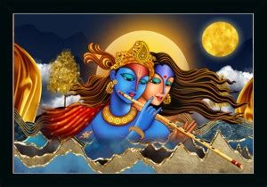 Dharvika Innovations Radha krishna photo frame with sparkle coated ...