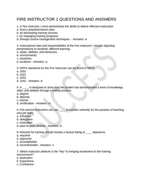 Competency Questions and Answers Fire Service 的图像结果