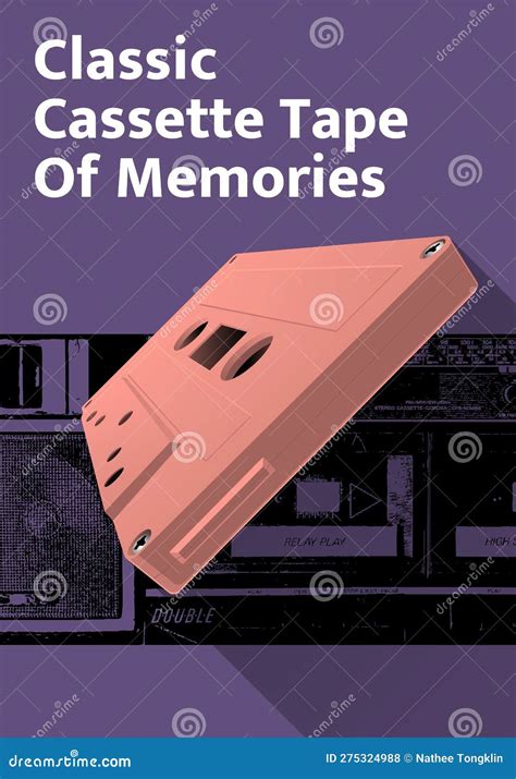 Classic Cassette Tape of Memories Poster Vintage Layout Purple and Pink ...