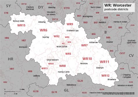 Image result for WR Postcode Map
