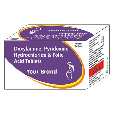 Doxylamine + Pyridoxine Hydrochloride + Folic Acid Tablets Live Well H