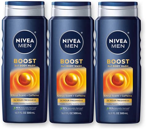 Amazon.com : NIVEA MEN Boost 3-in-1 Body Wash, Citrus Scent and ...