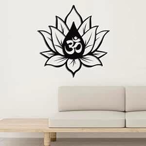 KV Art Lotus Om MDF WOD Wall Art Decor Modern Art with Matte Finish ...