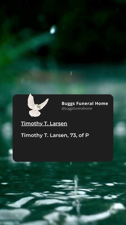 Timothy T Larsen - Buggs Funeral Home Obituary - YouTube