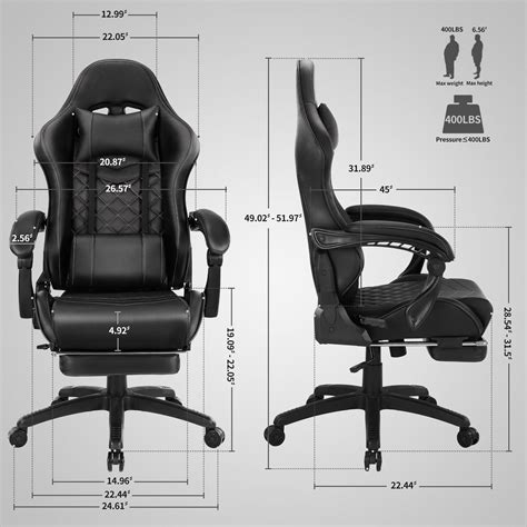 Buy BLUE WHALE Heavy Duty Gaming Chair with Footrest and Massage ...