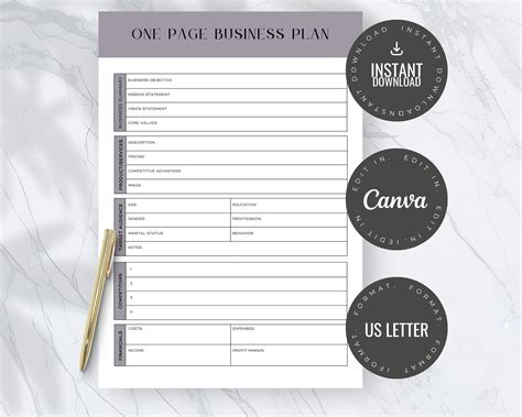 Free Editable Business Plan Template 的图像结果