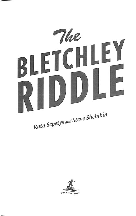 The Bletchley Riddle by Sepetys, Ruta (9780861549023) | Browns Books
