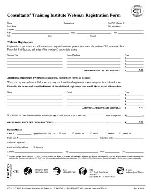 Online Webinar Registration Form | pdfFiller