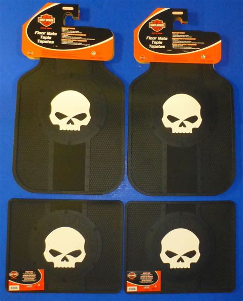Harley Davidson Willie G Skull Front Rear Rubber Floor Mats Logo 4 Pcs ...