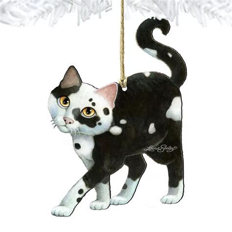 Cookie N Creme Cat Wooden Holiday Ornament by Laura Seeley - Pets Dog ...