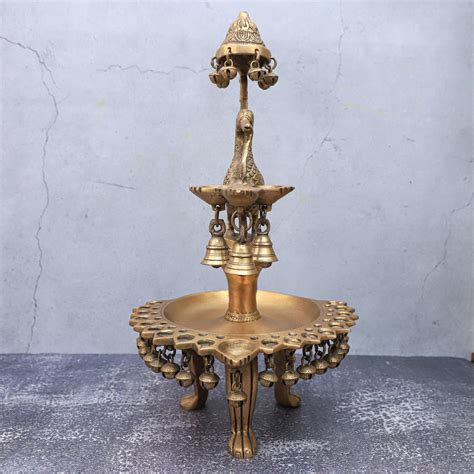 Brass Peacock Oil Lamp Stand – The Advitya