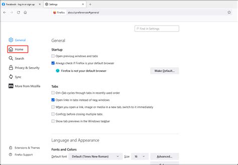 Firefox Homepage Setting 的图像结果