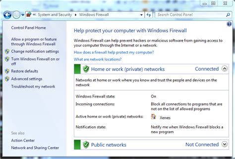 Windows firewall disable