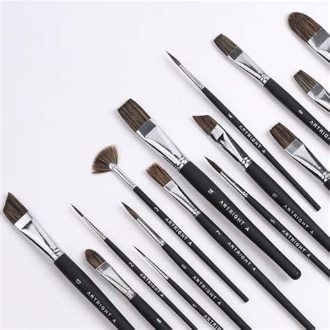 Brustro Artists Gold Taklon Set of 10 Brushes for Acrylics, Oil and ...