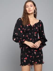 SHRASHTI Women Ethnic Dress Black Above Knee/Mid Thigh Length Dress ...