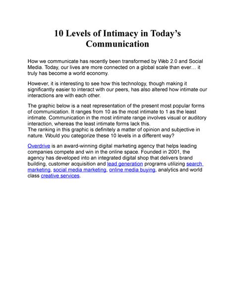 10 Levels of Intimacy in Today - 10 Levels of Intimacy in Today’s ...