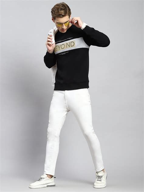 Buy Men Black Printed Sweatshirt Online in India - Monte Carlo