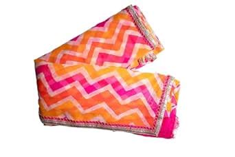 Georgette Bandhani Saree, Traditional Rajasthani Tie-Dye Pattern, Pink ...