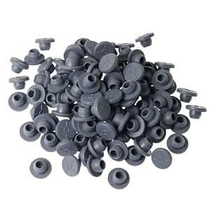 100Pcs Injection Ports for Jar Lids 7mm (0,5 in) - Grey Butyl Rubber ...