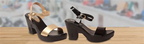 Feel it Leatherite Golden Color Block Heel Sandals For Women's & Girl's ...