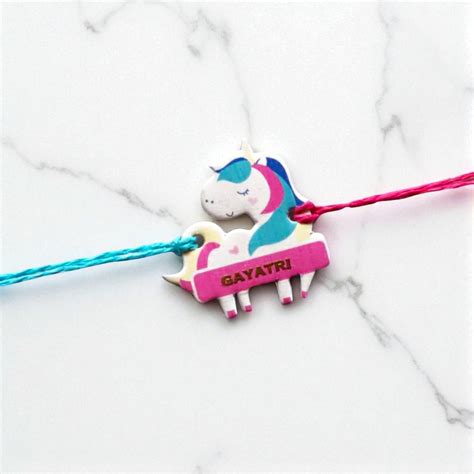 Buy Personalized Ecofriendly Unicorn Shape Paper Kids Rakhi Online On ...