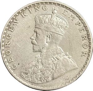 ANTIQUEWAY VERY RARE 1912 SILVER ONE RUPEE GEORGE V BRITISH INDIA COIN ...