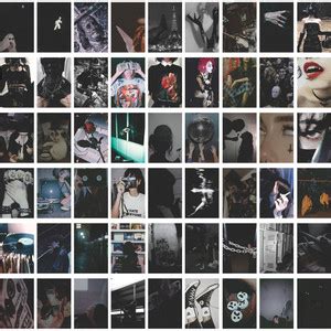 54pcs Black Aesthetic Picture Poster Wall Collage Kit with Double Sided ...