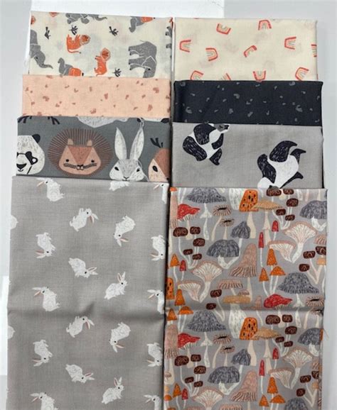 New Hare Children Fabric Half Yard Bundle From Dear Stella (bunnies, Bears, Rainbows, Mushrooms ...