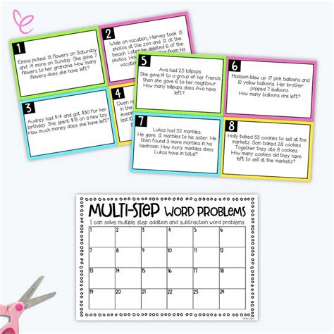 Image result for Printable Multi-Step Word Problem Task Cards