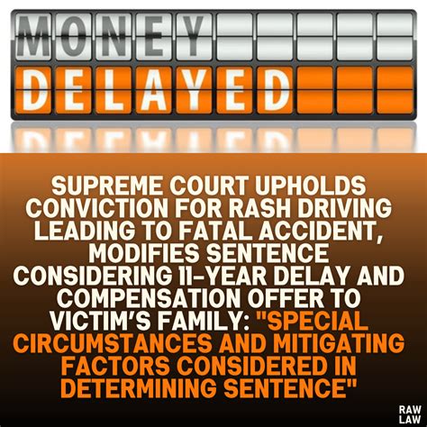 Supreme Court Upholds Conviction for Rash Driving Leading to Fatal ...