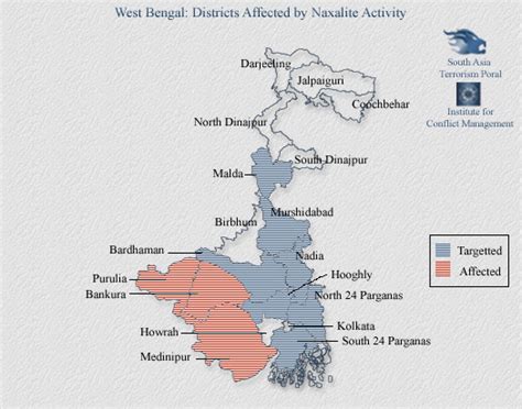 West Bengal: Districts Affected by Naxalite Activity