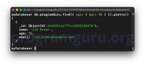 MongoDB Query Document 的图像结果