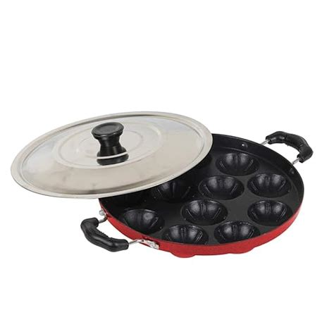 Buy Priya Heavy 12 Cavities Non Stick Appam Patra with Stainless Lid ...