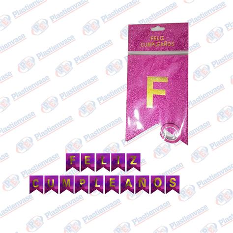 BANDERIN FELIZ CUMPLEAÑOS LILA - Plastienvase
