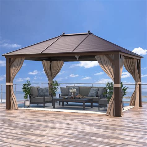 Buy EROMMY 10'x13' Hardtop Gazebo, Galvanized Steel Outdoor Aluminum ...