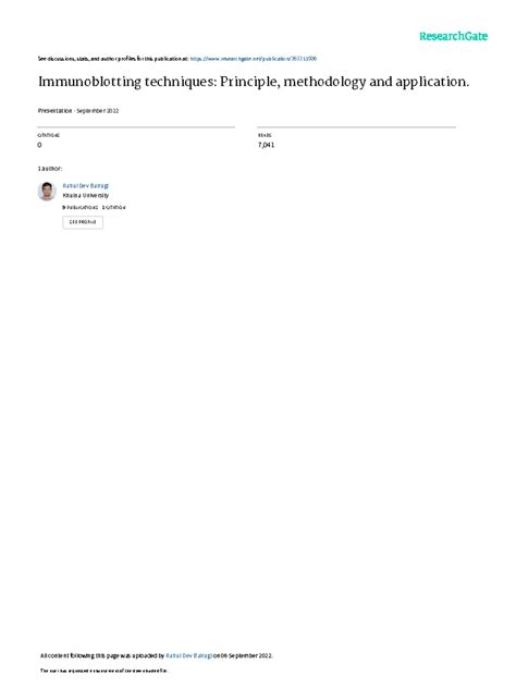 Immunoblottingtechniques Principlemethodologyandapplication - See ...