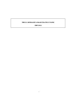 Fillable Online eeas europa the ec burmamyanmar strategy paper 2007 ...