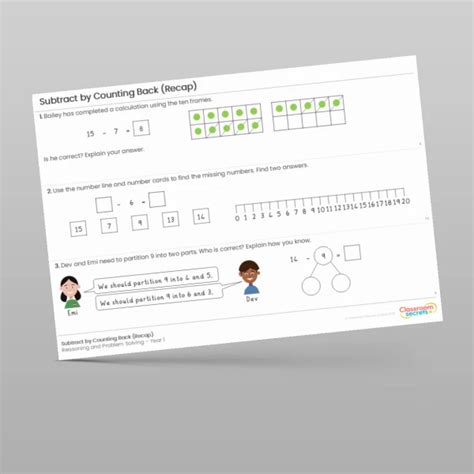 Image result for Counting Back to Subtract