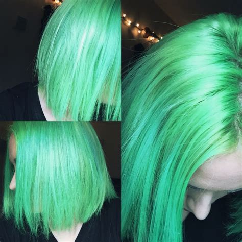Manic Panic 'Electric Lizard' mixed with white conditioner. | Hair ...