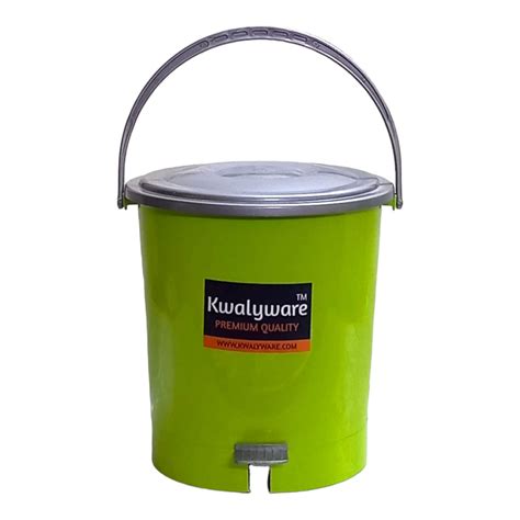 Kwalyware Premium Pedal Dustbin, 10 Litres, Green, Bathroom Dustbin ...