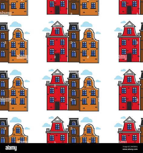 Netherlands or Holland town houses traditional architecture seamless ...