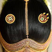 MOONPLUS Gold Plated Suriya Pirai Chandra Pirai Hair Ornament ...