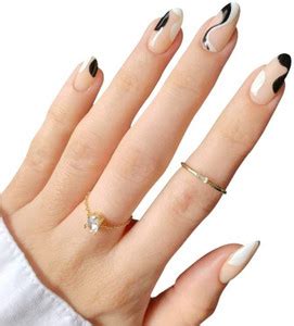 Love Secret Glossy Artificial Oval Shape Fake False Press on Nails ...