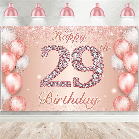 Rose Gold 29th Birthday Invitations Rose Gold 29th Birthday Party