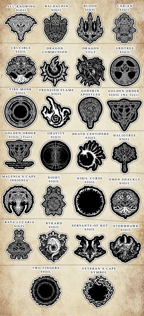 Elden Ring Stickers, Symbol Stickers, Sigil Sticker 26 Options High ...