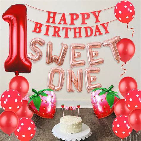 Buy Strawberry 1st Birthday Party Supplies, Berry Sweet One Birthday ...